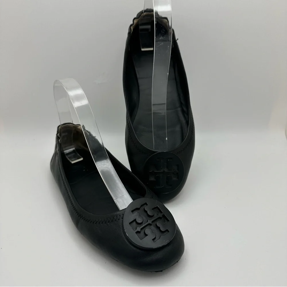 Tory Burch Women Shoes Mini Travel Ballet Flats 6.5 Blk 511558251 Preppy resort - Picture 4 of 14